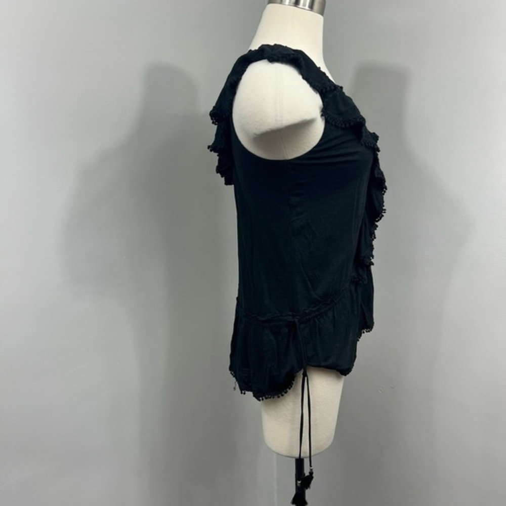 WHBM Black Ruffle Top - Picture 5 of 13